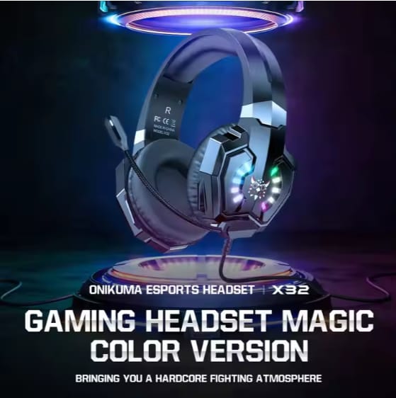 Gaming Headset – صوت قوي و Bass عميق | Noise Cancelling Mic | RGB Lights | Comfort Fit