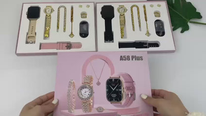 A58 Smart Watch 5 in 1 Combo – ساعة ذكية فاخرة متعددة الوظائف